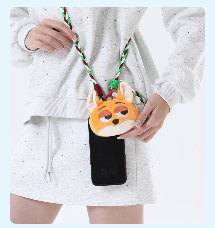 Disney Judy Phone Lanyard, Mini Cartoon Plush Earphone Strap, Crossbody Phone Bag 8
