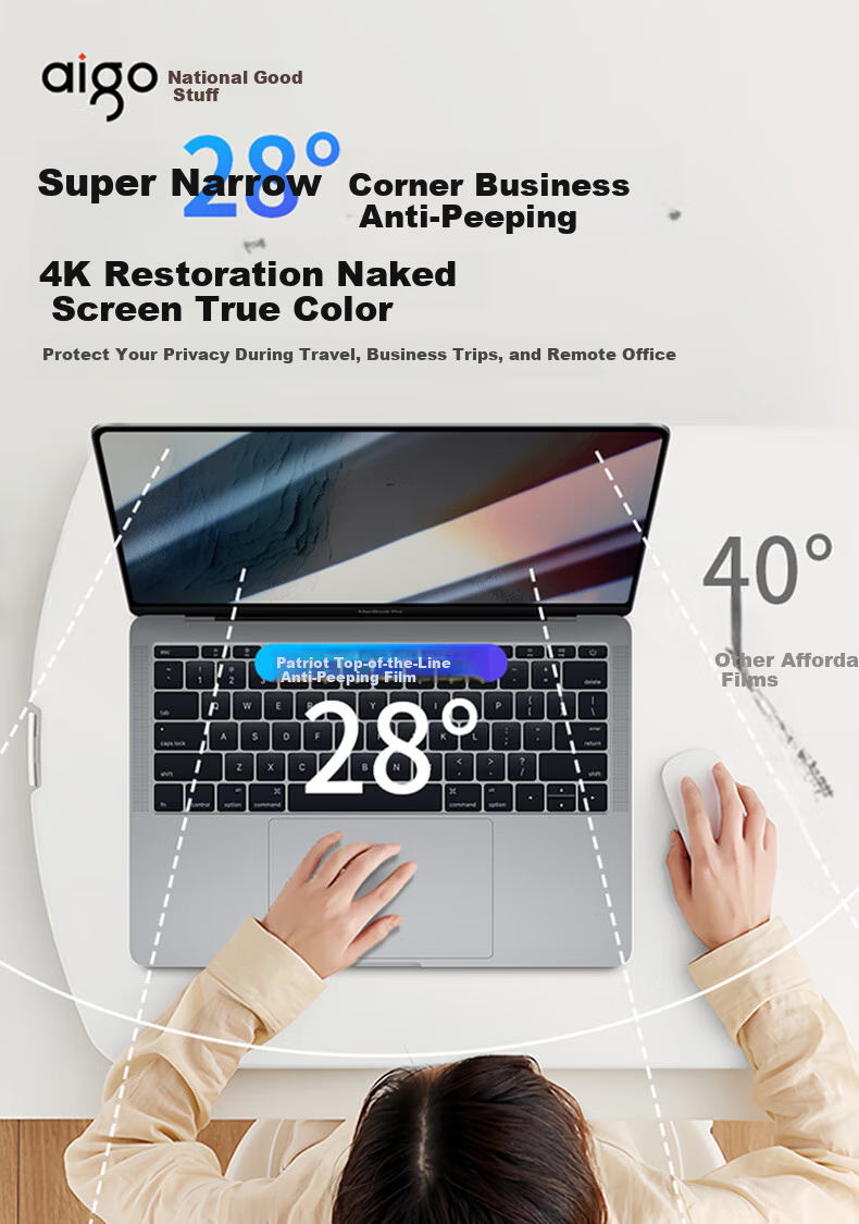 Aigo Computer Privacy Screen Protector for Monitor, Laptop And Desktop, Universal Privacy Protection Film, 13.3 Inches (16:9), New Imported Base Material 4