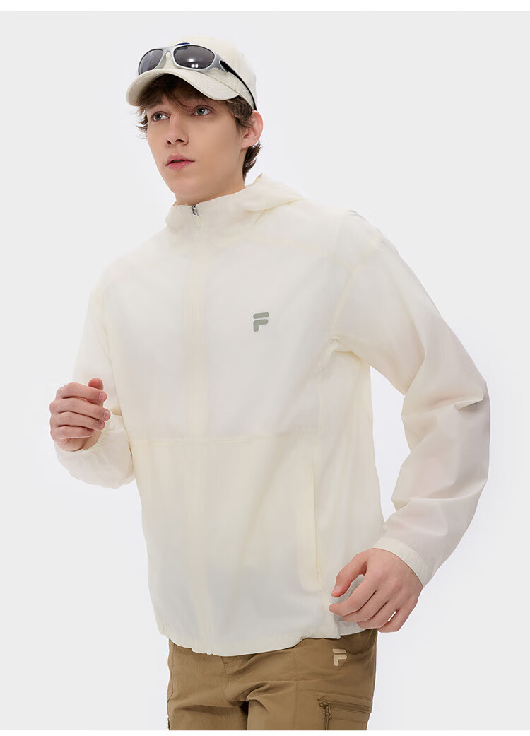 FILAFUSION FILA Trendy Woven Jacket for Men, Summer Fashion Casual Sun Protection Hooded Top 19