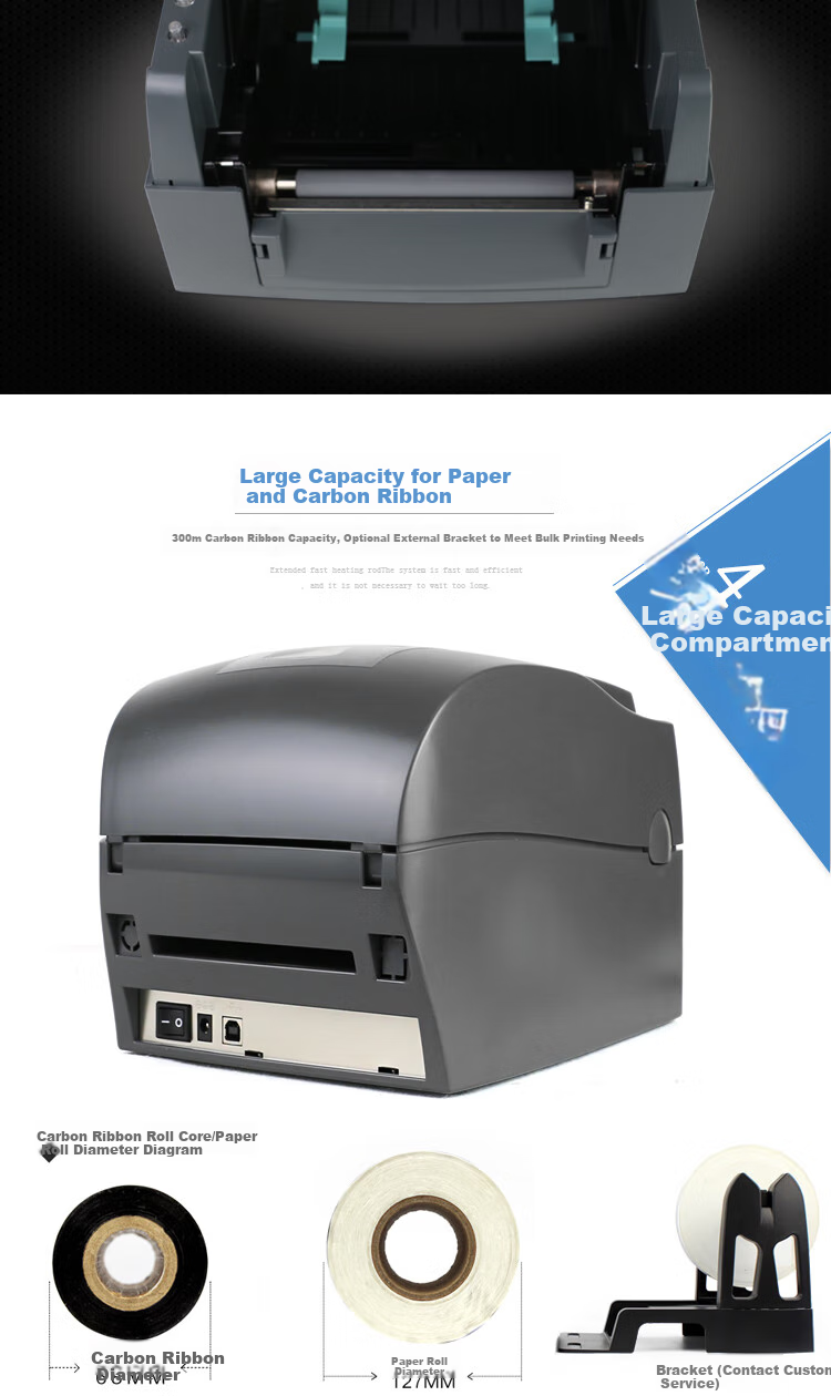 GODEX G500-U, 108mm Express Delivery Label Fixed Asset Clothing Label Printer, Self-Adhesive QR Code Thermal Transfer Carbon Ribbon Printer 5