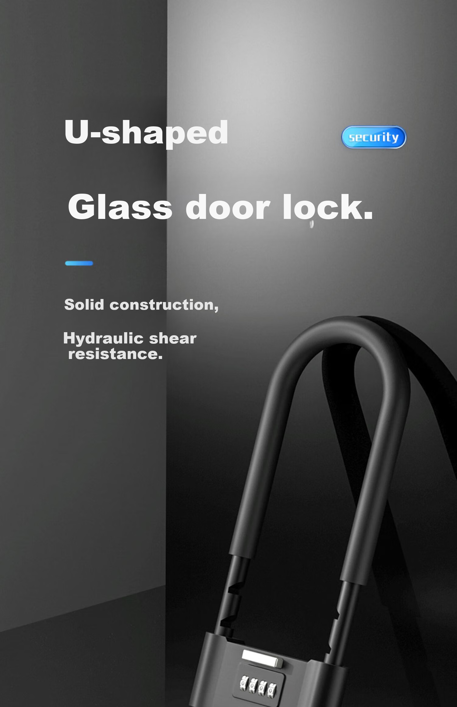Chugong U-Shaped Lock Password Lock, Glass Door Lock, Anti-Shear And Anti-Pry, Shop Anti-Theft Double-Opening Door Motorcycle U-Shaped Lock Hardware 1
