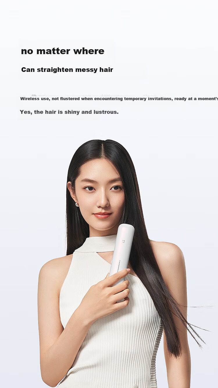 Mijia Xiaomi Wireless Straightening Brush, Mini Portable Hair Styling Comb with Negative Ions for Hair Protection, Straightening Iron And Comb, Birthday Gift for Girlfriend, Yunjin Purple 5