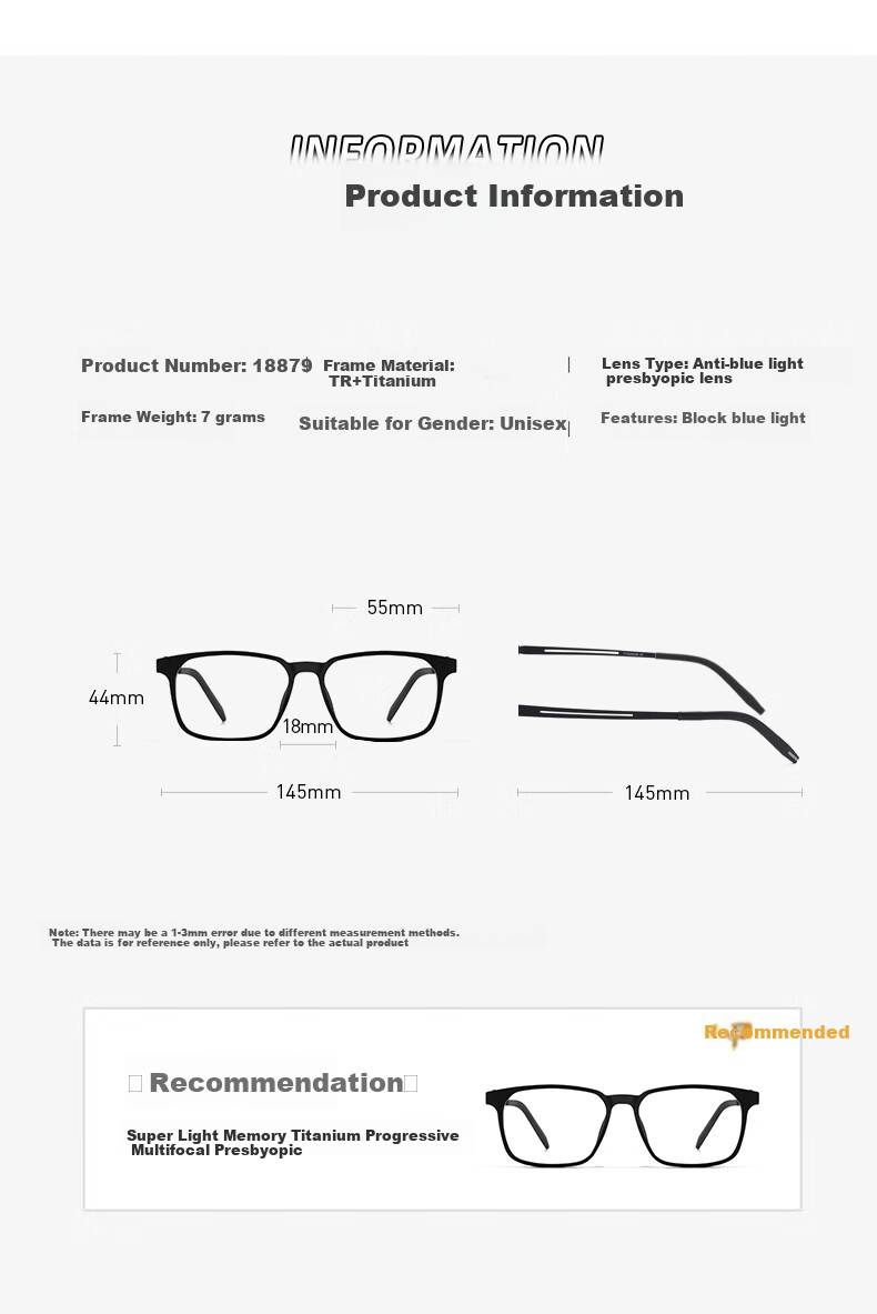 CAPONI German Imported Reading Glasses for Men And Women, Anti-Blue Light, Bifocal, High Definition, Ultra-Light Titanium Black Frame Reading Glasses 11