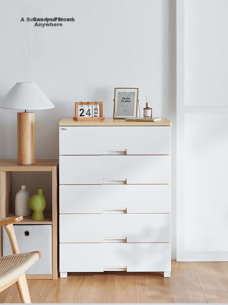 TENMA 4-Tier Drawer Storage Cabinet, No Assembly Required, Wardrobe, Storage Cabinet, Bedside Table, Drawer Cabinet 6