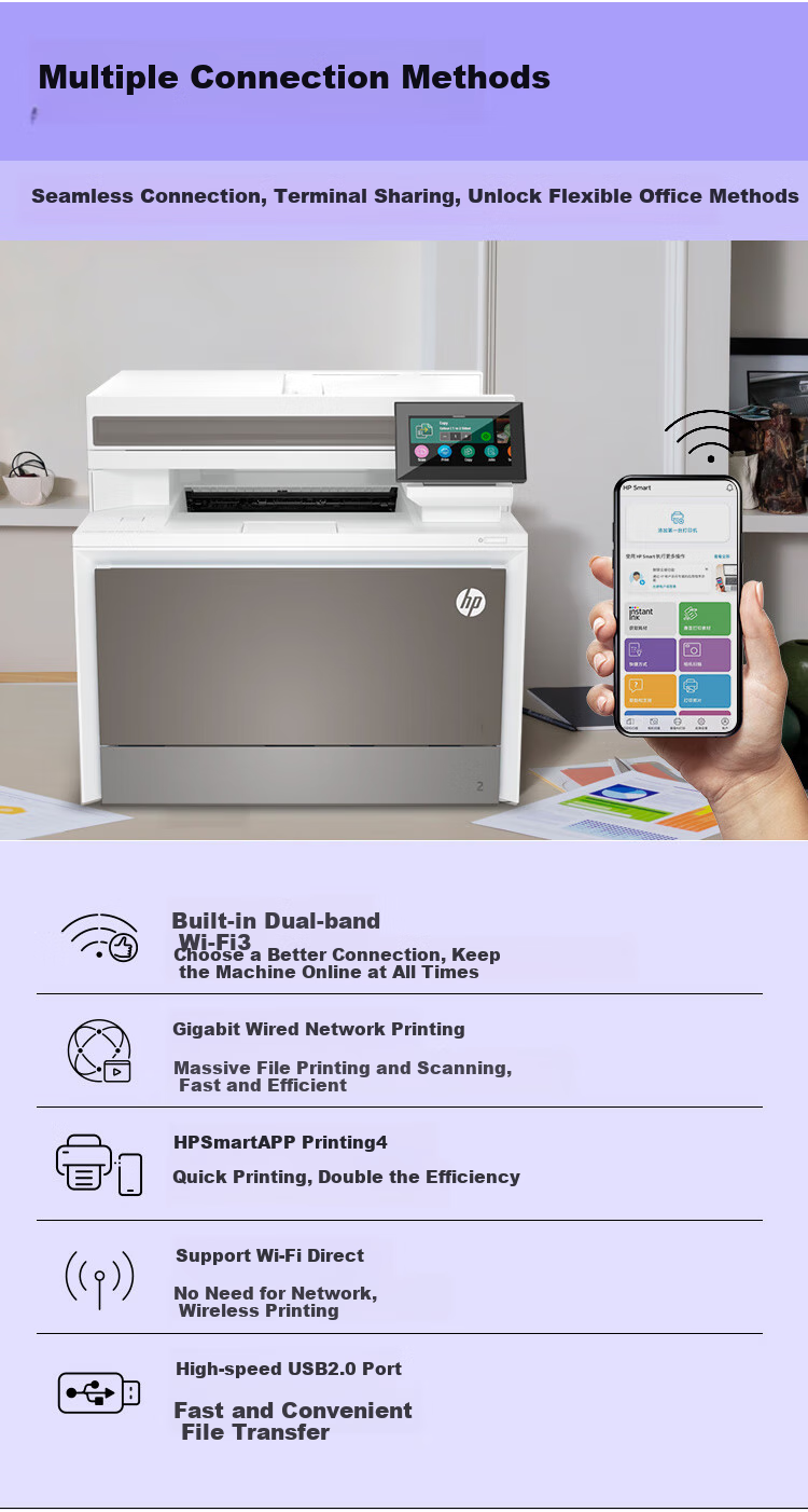 HP 4303dw Color Laser Printer, Home Wireless All-In Machine, Efficient Office Printing with Wireless Duplex Printing, Copying And Scanning 9