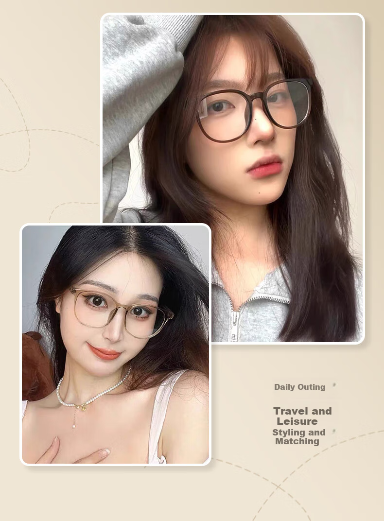 ZEISS Ultra-Light Large Frame Glasses for Women, Bare-Faced Ice American Style, Can Be Fitted with Prescription Lenses for Myopia, Anti-Blue Light Radiation And Eye Strain Protectio 5