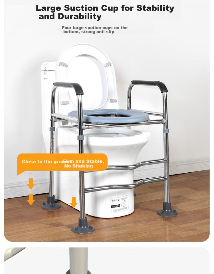 Yagao Toilet Height-Increasing Chair, Adjustable Height with Armrests for Elderly, Bathroom Stool, Simple Design, Commode Chair for Hip Replacement Surgery Recovery 5