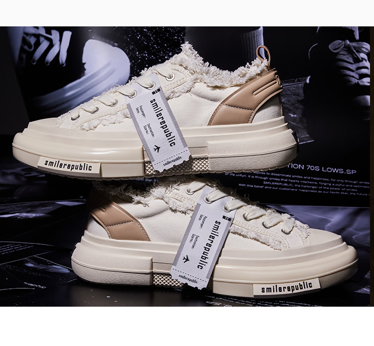 Smilerepublic [Xu Yiyang's Choice] 70S Classic Black/white Low-Top Canvas Shoes, Black, Size 38 11
