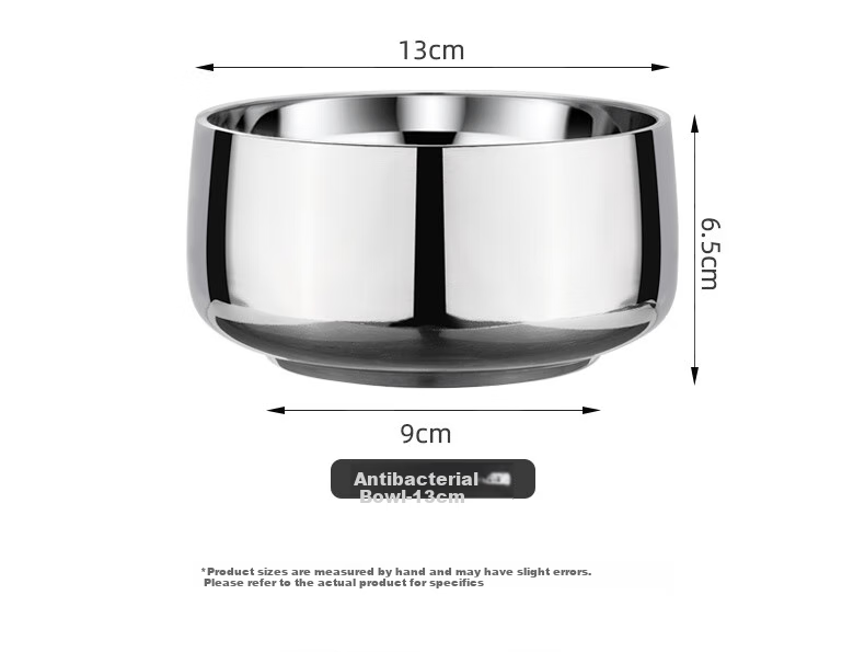 Newair 316L Stainless Steel Bowl, Children's Household Baby Small Bowl, Adult Double-Layer Insulated Soup Bowl, Food-Grade Eating Bowl, Tableware 9