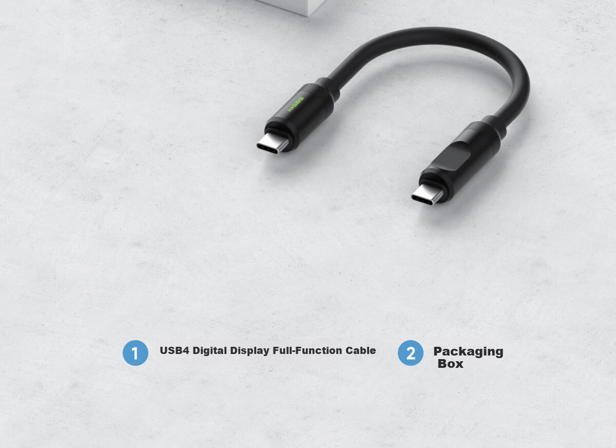 Hagibis Full-Function Digital Display Data Cable Compatible with Thunderbolt 4, Dual-Head USB4, Suitable for IPhone 17 Charging Cable, PD Fast Charging, Hard Drive High-Speed Transmission, Silicone Video Cable 21