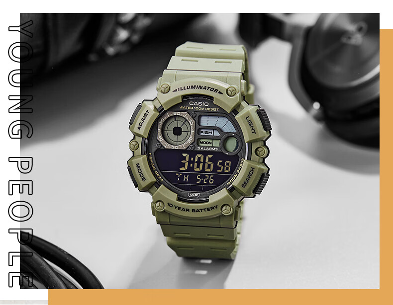 CASIO Men's Multifunctional Sports Digital Watch, Student Watch, WS-1500H 5