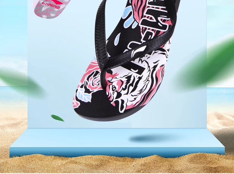 Li-Ning Flip Flops for Men And Women, Outdoor Wear, 2025 New Summer Style, Women's Flip Sandals, Trendy Men's Style, Size 41 2