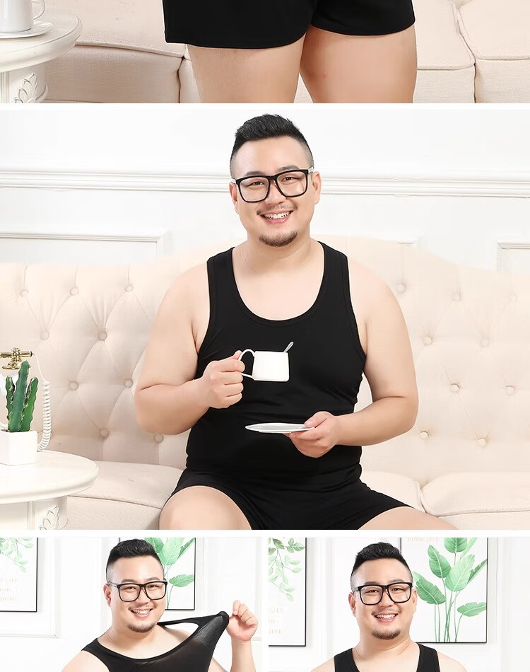 Hengyuanxiang [100% Pure Cotton] Men's Tank Top, Autumn Season, Middle-Aged And Elderly, Large Size, Loose Fit, Antibacterial, Sweat-Absorbing, Sports Undershirt for Me 14