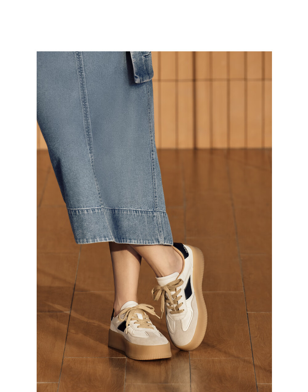 73Hours Celebrity-Inspired Women's Shoes, New Casual Style for Travel, Color-Block Platform Round-Toe Dexun Shoes, Fashionable 9