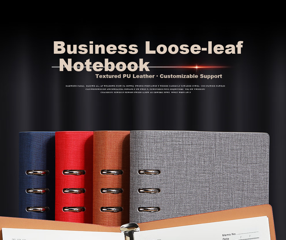 Jiaranheng A5 Thick Loose-Leaf Notebook with Clasp, Simple Stationery Journal for Business Meetings And Notes, Detachable Ring-Bound Loose-Leaf Student Diary - Red 1