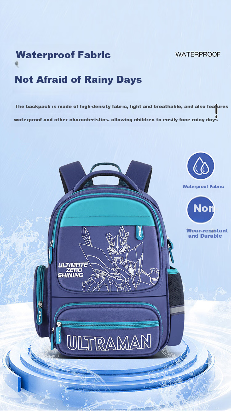 S.X-ZEBRA Ultraman Backpack for Boys, Elementary School Students in Grades One to Six, Boys' Lightweight Spine-Protecting Children's Backpack 9