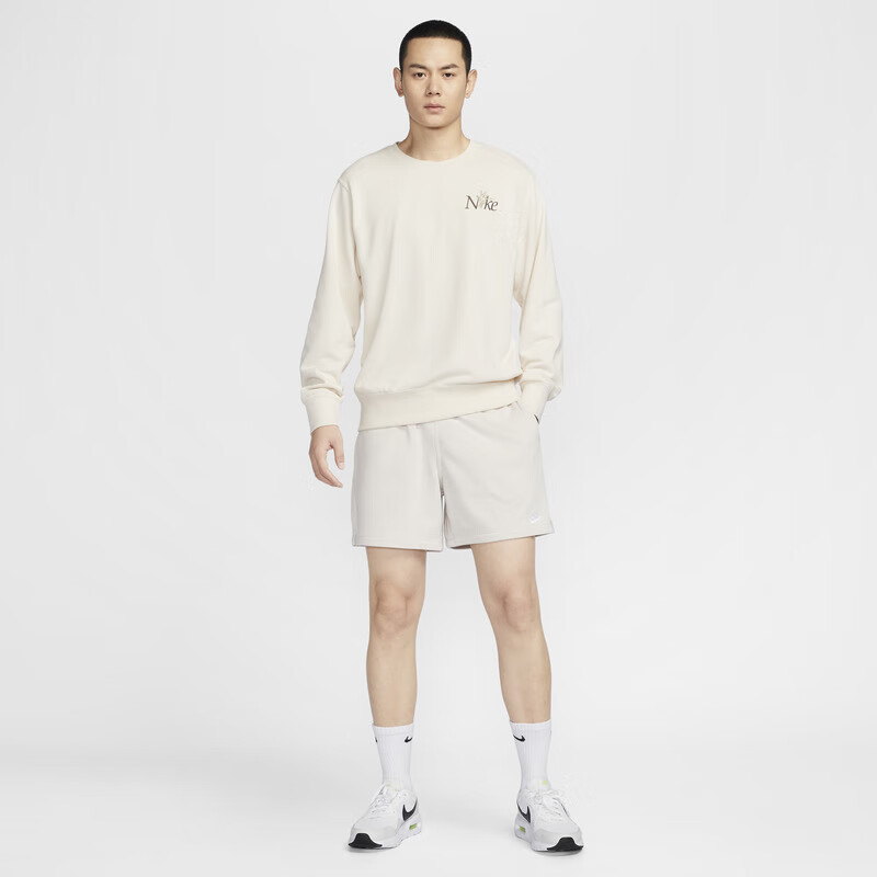 NIKE Men's Spring And Autumn Crewneck Sweatshirt, Casual Sports, Fashionable And Versatile, IB8234-901 White, 2XL 11