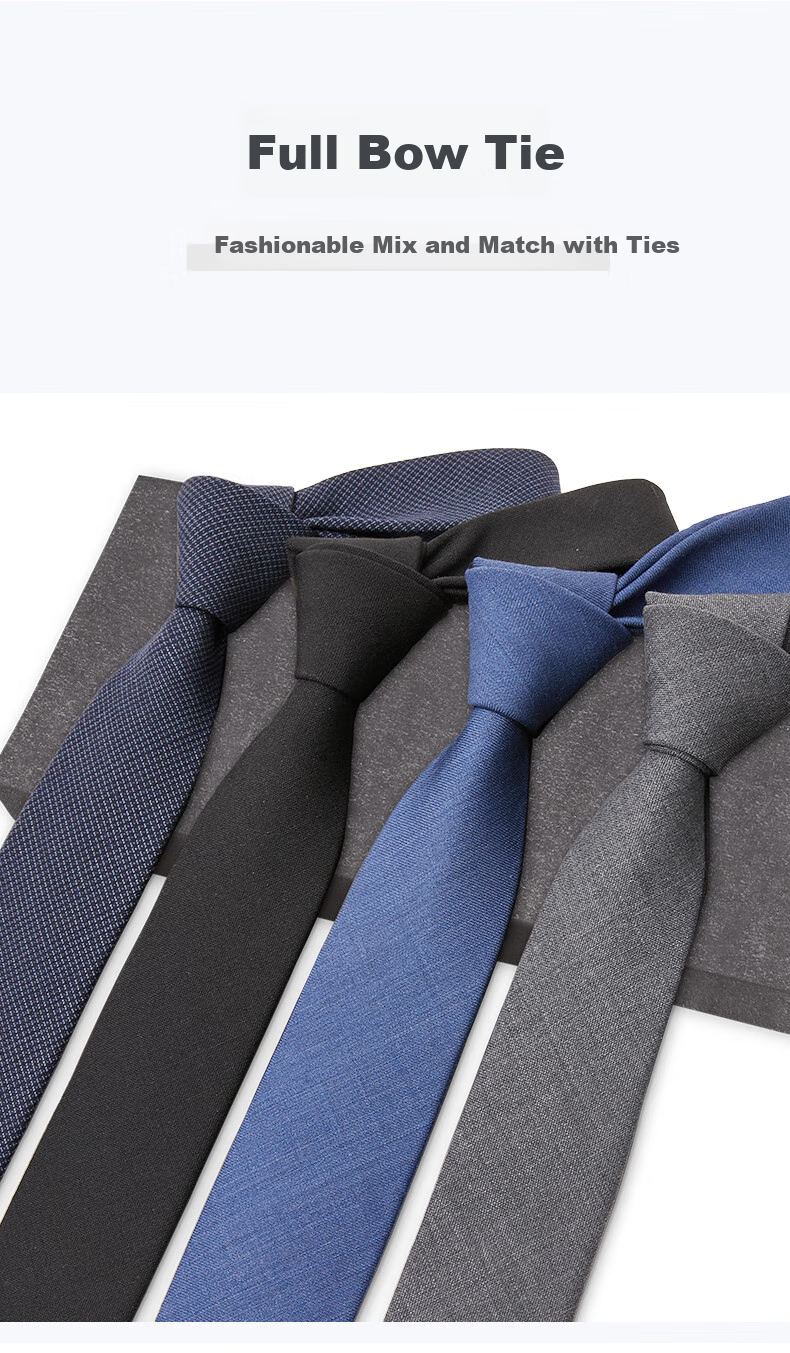 Luomeng Men's Wool Tie, Business Formal Wear, Solid Color Versatile Style for Interviews, Work, Weddings, 5.5cm Hand-Tied Gift Box Packaging 7