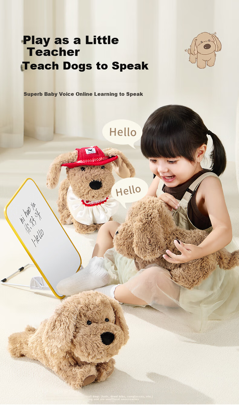 Auby Children's Plush Toy Dog, Musical Interactive Electronic Haki Pet Comforting Doll, Kekabu Birthday Gift 8