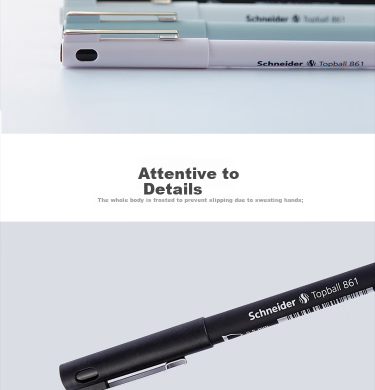 Schneider Gel Pen 0.5mm for Students' Exams, Adults' Office Use, Signature Pen, Direct Liquid Bullet Tip Water-Based Pen, 861 Black Barrel, 2-Pack 4