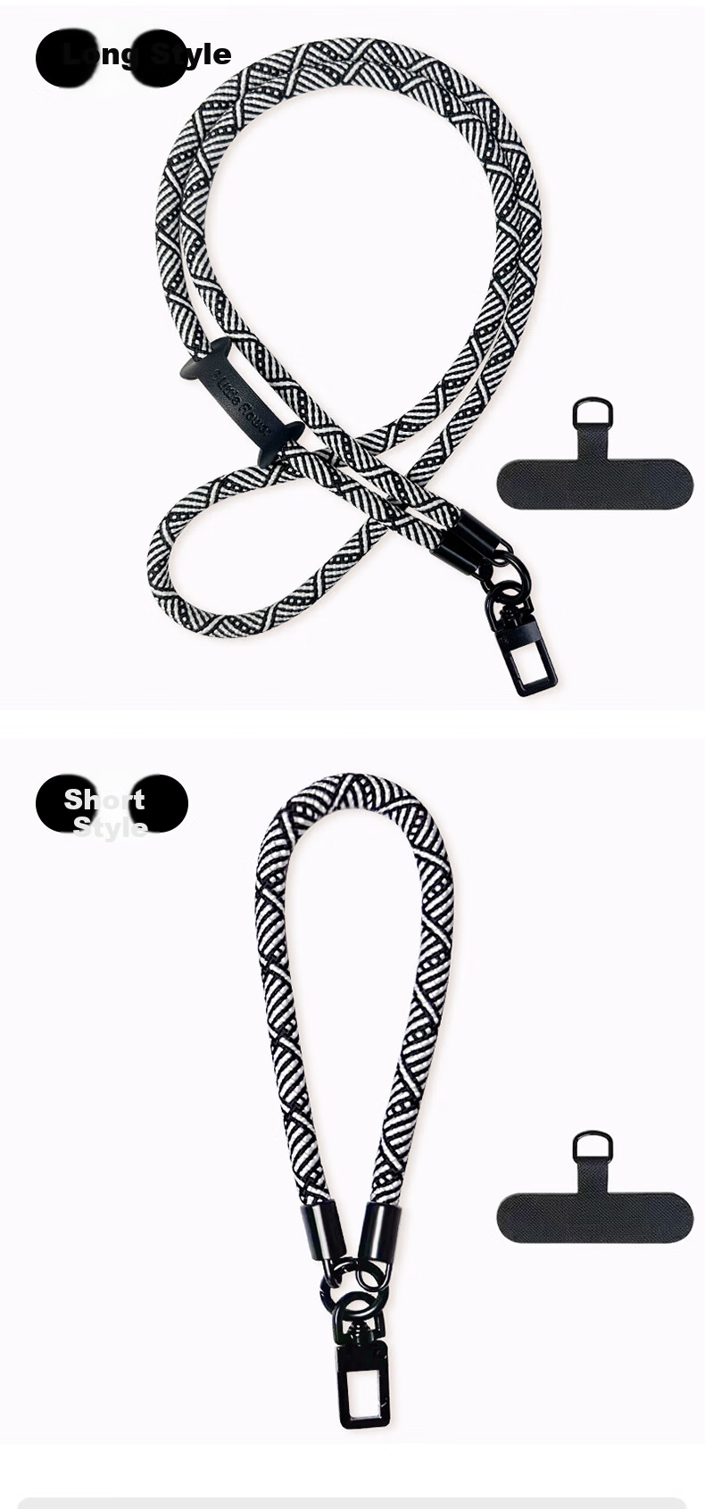 ALittleFlower Phone Lanyard, Neck Strap, Crossbody Strap, Thickened Accessory Case, Outdoor Anti-Theft Cord, Sports Travel Camera Phone Chain, Suitable for Huawei Mate 80/X7 Series, Zebra White Long 11