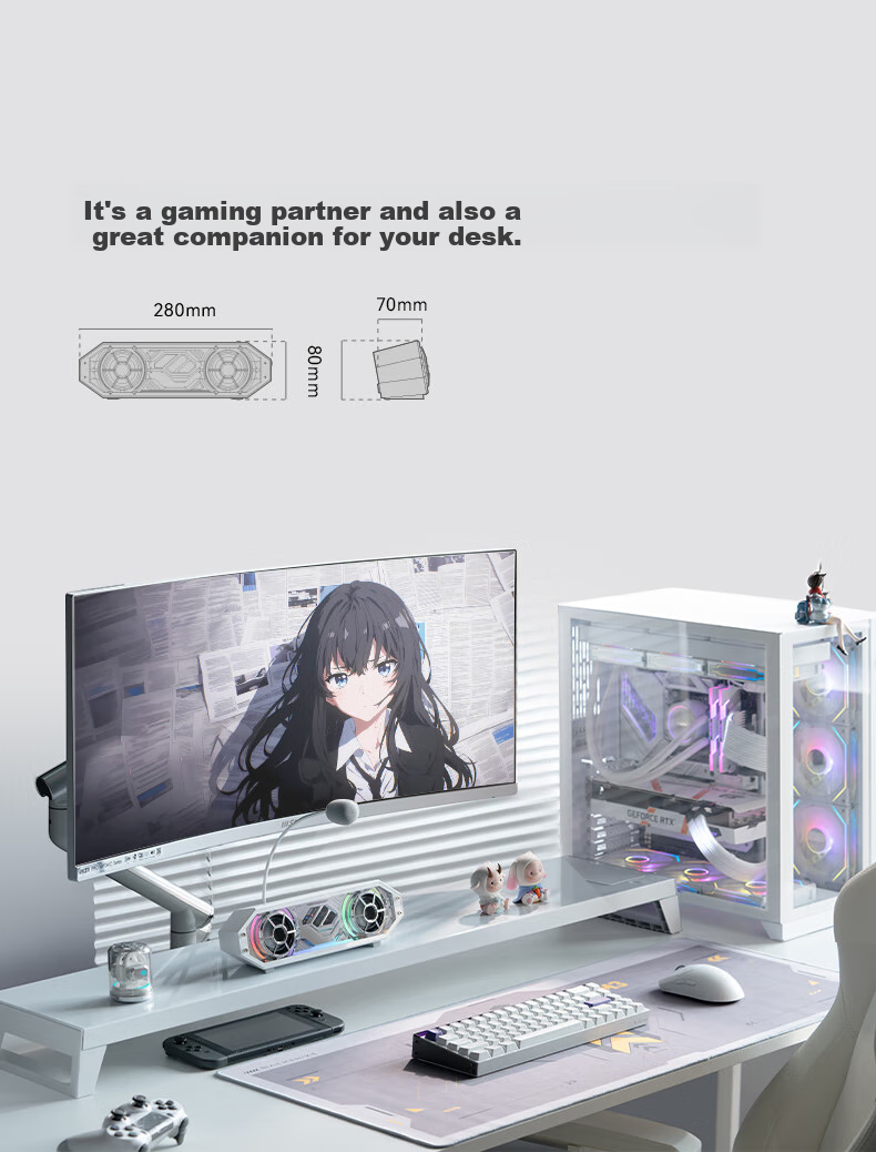 EDIFIER HECATE G2500 Bar 7.1 Soundbar, Gaming Soundbar for Computer Speakers, Desktop Speakers, Audio Computer Desk Graduation Gift, Platinum Pink 6