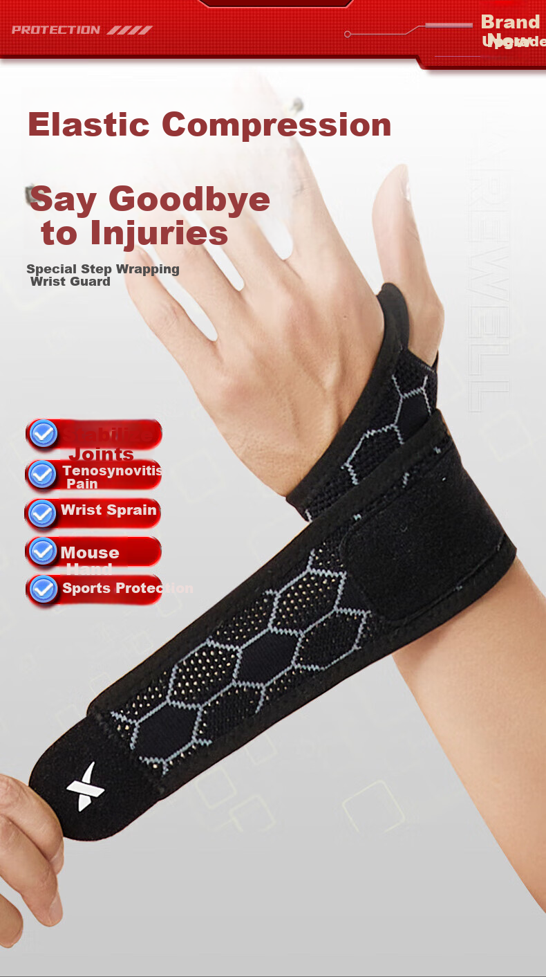 XTEP Fitness Wrist Brace, Tendonitis, TFCC, Medical Wrist Sprain, Sports Fixation Brace, Badminton, Bench Press, Compression Sleeve 1