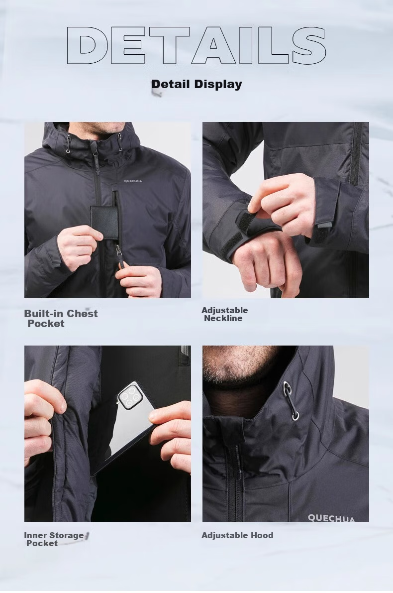 DECATHLON Autumn And Winter Outdoor Fleece-Lined Thick Cotton Jacket, Windproof And Waterproof Coat for Women, Milk Tea Brown, XS-4530729 8