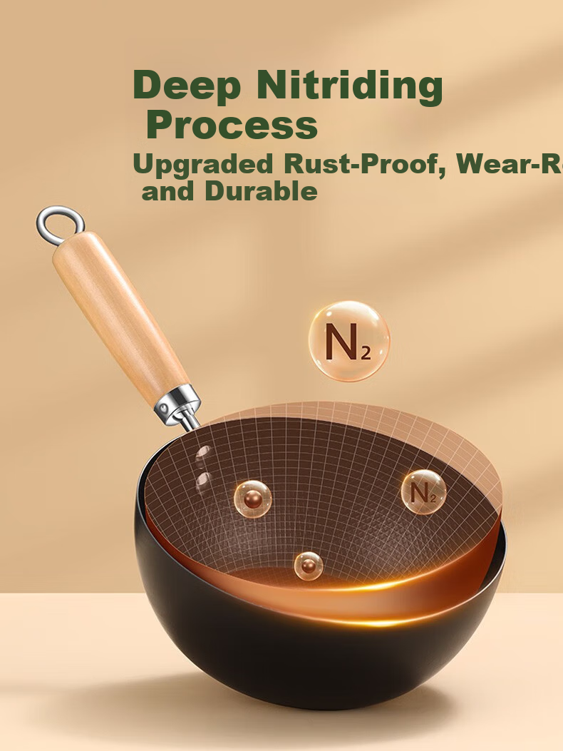SSN Small Wok Pan 18cm Small Iron Pan for One Person, Stir-Fry Pan, Small Size without Coating, Baby Food Pot for 1-2 People 7