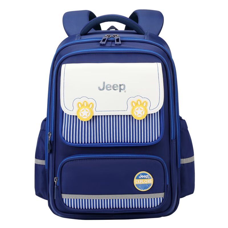 JEEP Schoolbag for Primary School Students Grades 1-3, Children's First Grade Backpack with Spine Protection, Lightweight Anti-Drop Shoulder Bag for Boys And Girls