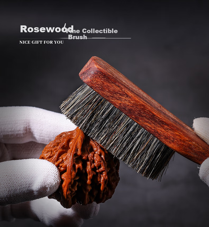 PINYU Antique Brush, Rosewood Handle, Durable, Authentic Black Pig Bristles, Multi-Bristle Nano Fine Brush, Walnut Brush, Vajra Bodhi Brush 1