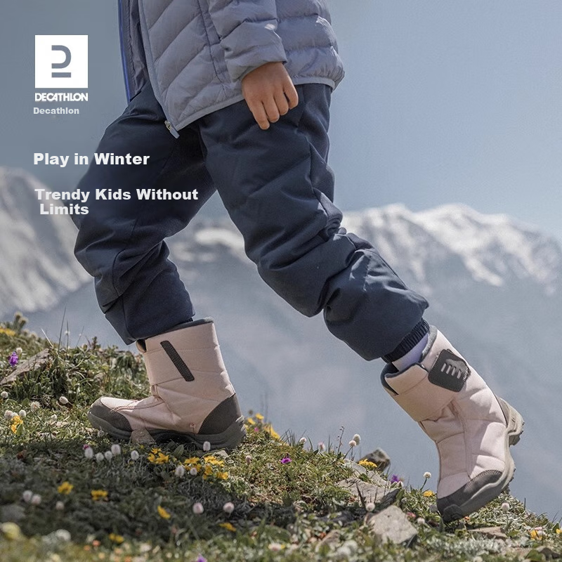 DECATHLON SH100 Children's Snow Boots, Thickened, Warm, Waterproof, Non-Slip, for Hiking And Mountaineering, Cotton Boots, Size 32-43, 4029