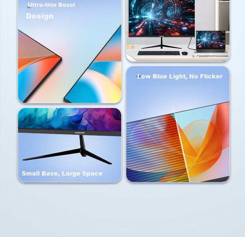 Coocaa 27-Inch 4K Ultra HD IPS Hard Screen Monitor, Narrow Bezel, Wall-Mountable, Home Use, Low Blue Light, Wide Viewing Angle, Ultra-Thin, for Gaming And Office, LCD Display, 27K6 4