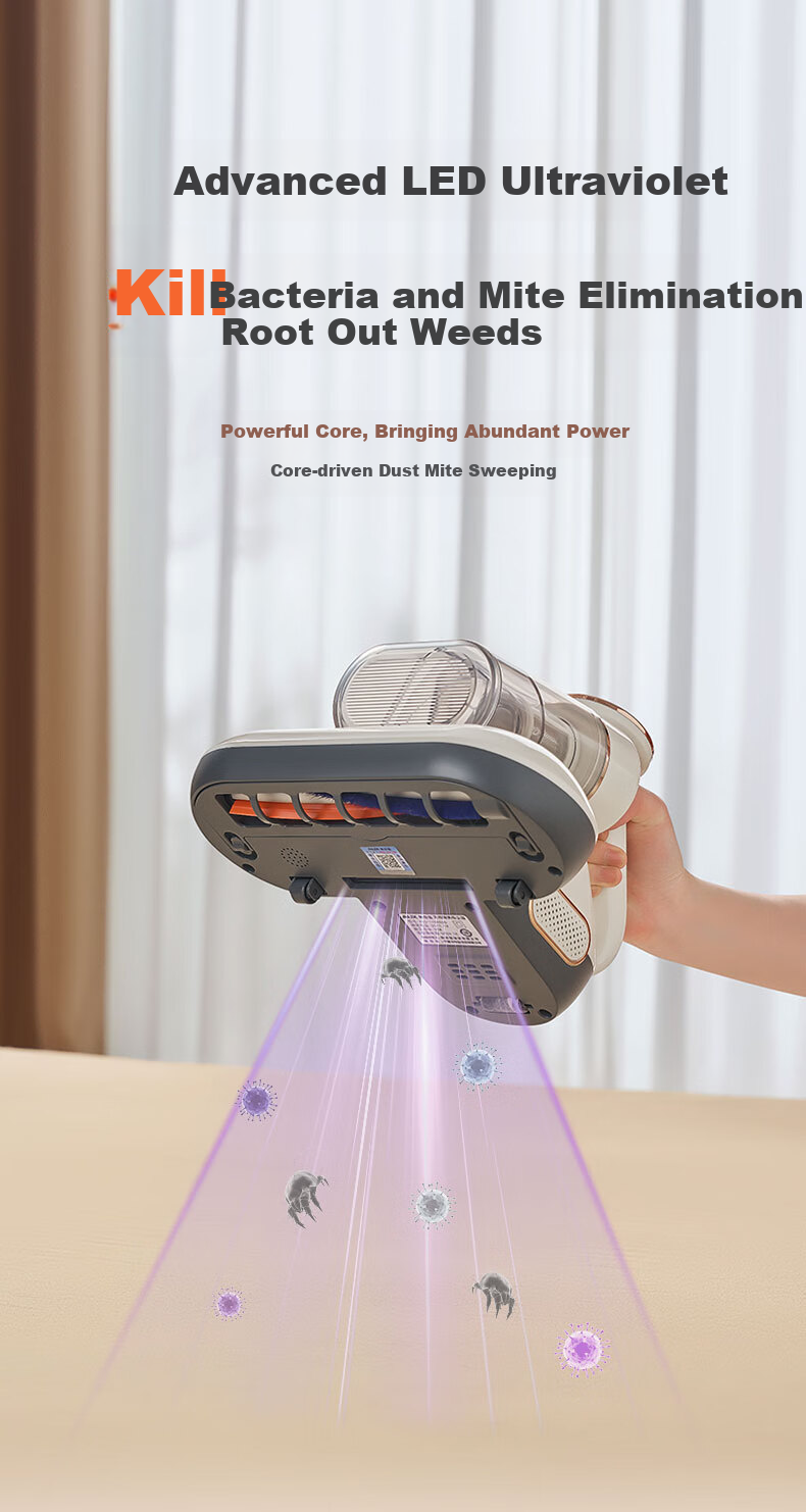 AUX Wireless Mite Remover, Dual Dust Cup Mite Removal Device, Bed And Home UV Sterilizer, Vacuum Cleaner, Multi-Purpose Pet Cat Dog Hair Cleaning Machine AXC-11DC78B 8