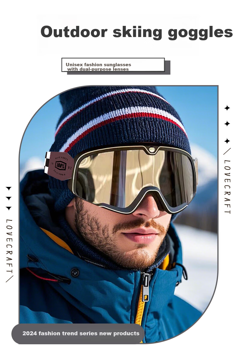 LOVECRAFT Goggles with Grid Pattern - Silver Protective Eyewear for Hiking, Cycling, Myopia-Friendly Glasses, Outdoor Sports Windproof Goggles 11