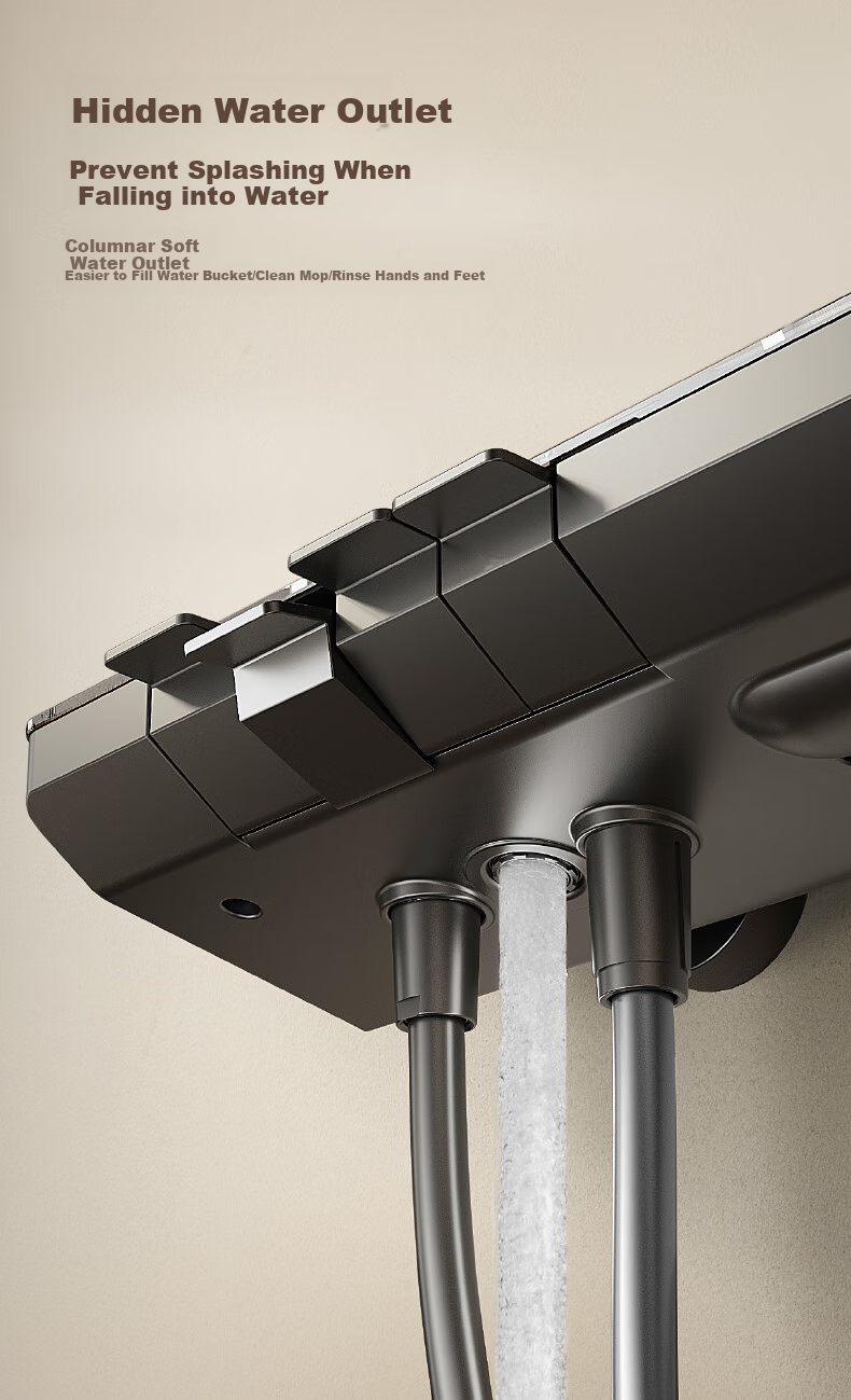 FAENZA Four-Function Piano Key Large Platform Storage Spray Gun, Easy-To Shower Head [Gray] F4M8846GGP 10