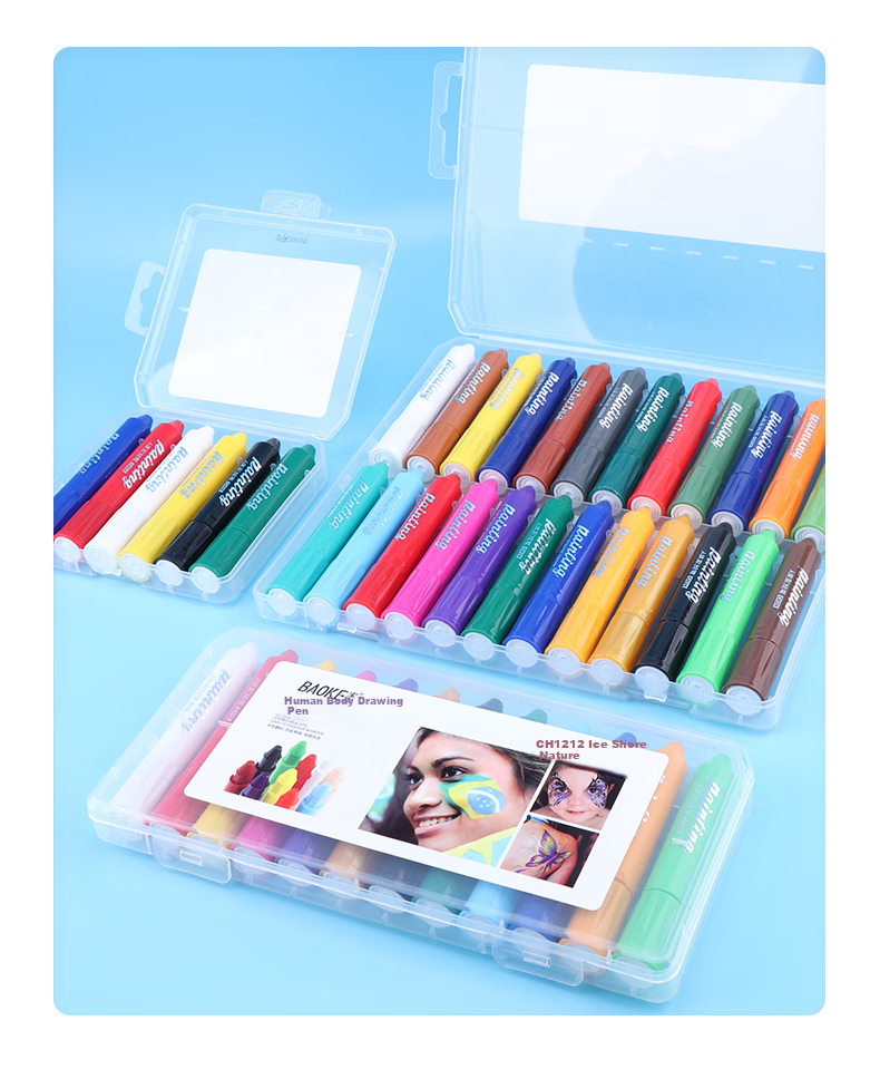 BAOKE CH24 Rotatable Washable Crayons for Children's Makeup And Art, 24 Colors Educational Drawing Tools 10