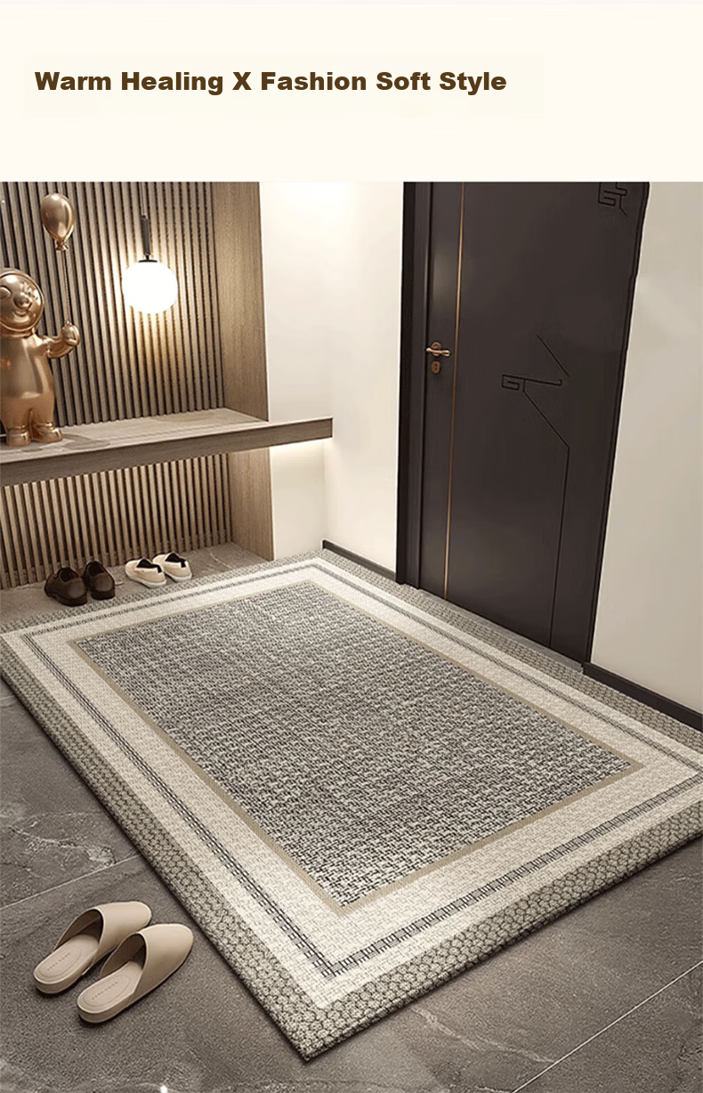Qimian Entrance Mat, Doorway Foot Mat, Luxurious High-End Feel, Non-Slip, Dirt-Resistant, Foyer Doormat, Liuying, 60*90cm 7