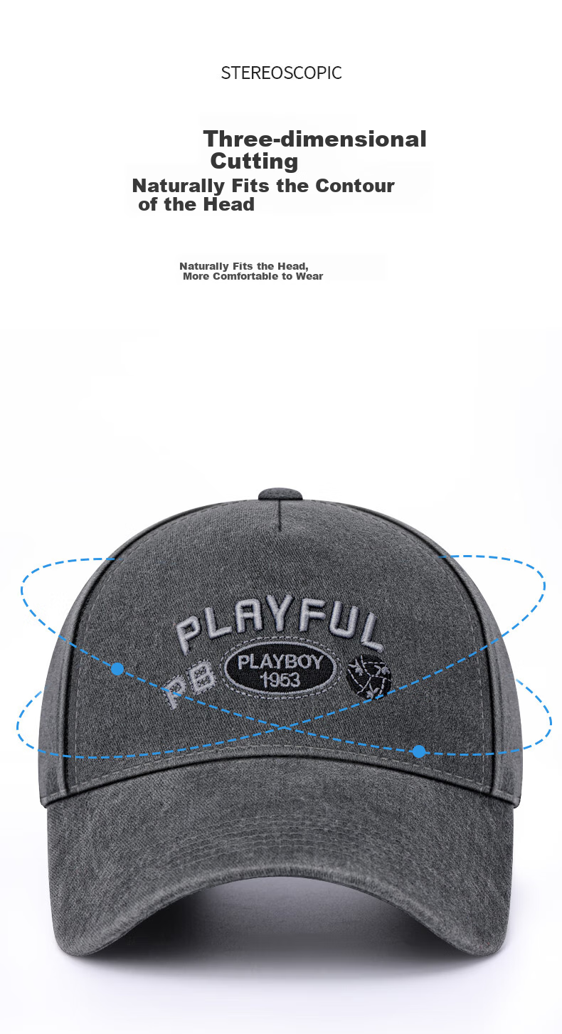 PLAYBOY Baseball Cap for Men, Spring Summer All-Season Casual Versatile Sun Protection Travel Visor Hat Outdoor UV Protection Cap for Middle-Aged Me 2