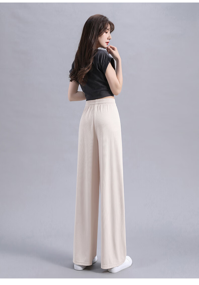 MJ STYLE Women's Ice Cool Wide-Leg Pants 2026 Summer Loose Casual Breathable High-Waist Slimming Trousers 18