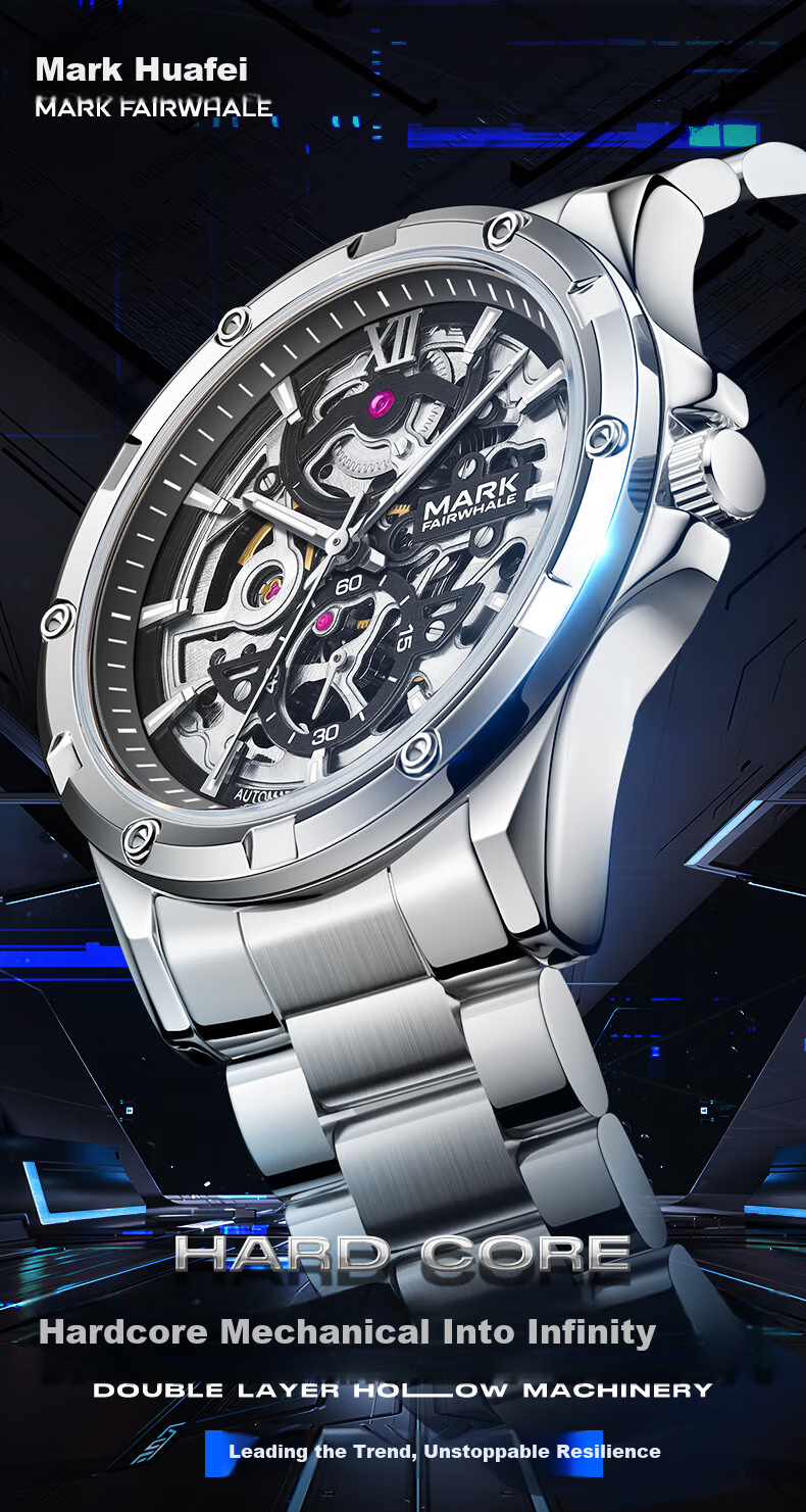 MARK FAIRWHALE Explorer Men's Automatic Mechanical Watch, Top Ten Business Watches, Chinese Brand Wristwatch, Birthday Gift for Boyfriend 2