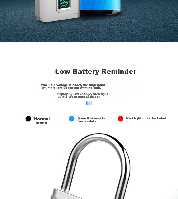 Dipuer Fingerprint Smart Padlock for Home Indoor Security, Electronic Smart Lock for Main Door with Password Lock 9