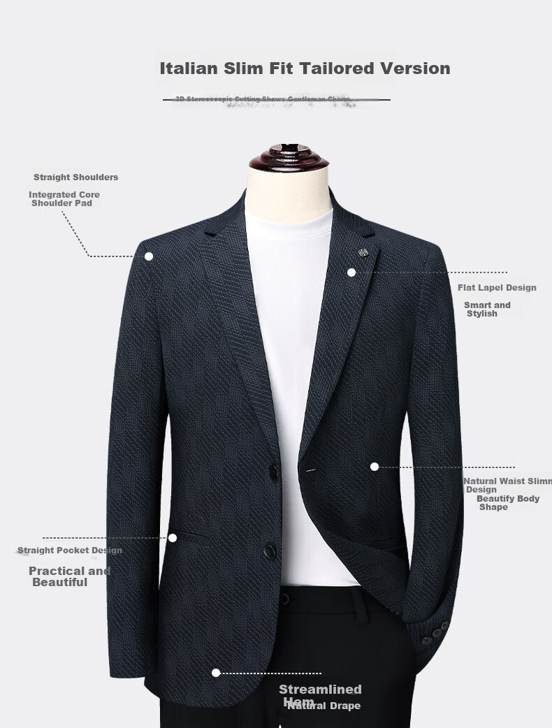 FIRS Wrinkle-Resistant Suit for Men, Slim Fit, Spring And Summer New Style, Business Casual Thin Single Suit Jacket, Professional Workwear Outerwear 2