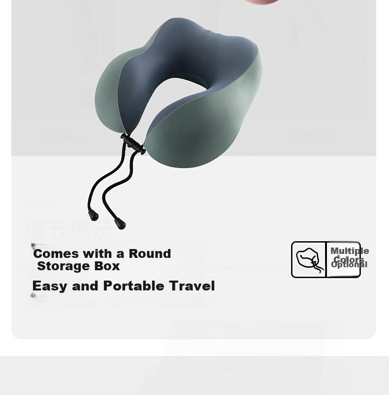 GREAT LIFE U-Shaped Travel Neck Pillow Portable U-Shape Neck Support Pillow for Car, Airplane, High-Speed Train, Nap Essential 8