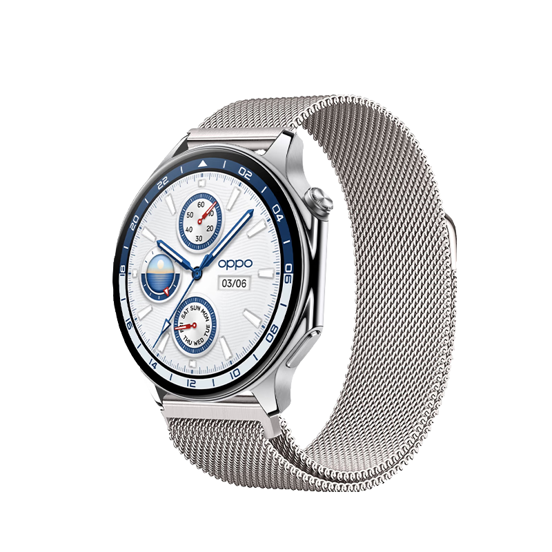 CangHua Compatible with OPPO Watch S/S2 Strap, Watch X3/Watch X2/watch4Pro/OnePlus Watch 2 Milanese Metal Magnetic Band for Men And Wome