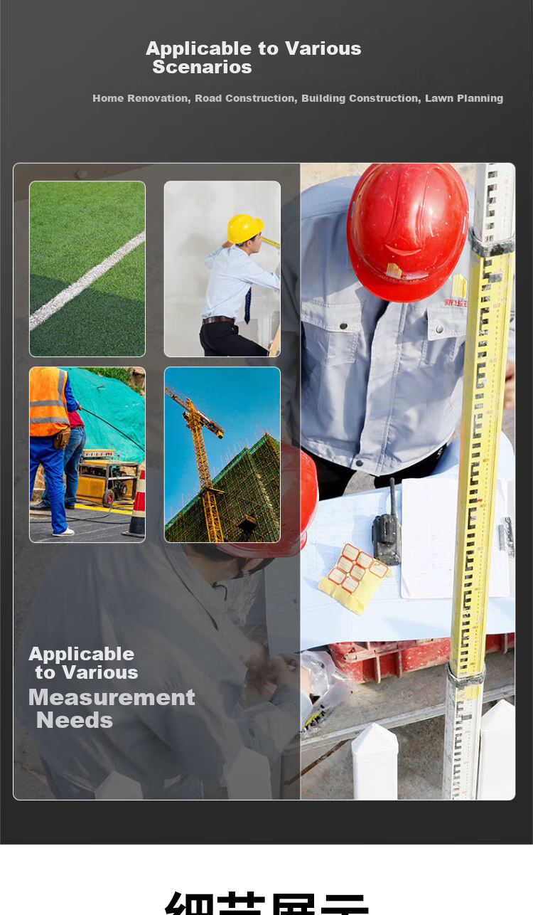 Adiya Steel Tape Measure, 50 Meters Long, Steel Frame Ruler, Scaffold Ruler, Handheld Ruler, Construction Site Measuring Ruler, Large Frame Ruler 4