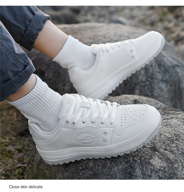 VANCAMEL Men's Sneakers, Couple's Outdoor Casual Shoes, Men's Sports Shoes, Women's White Shoes, 6066 White, Size 38 20