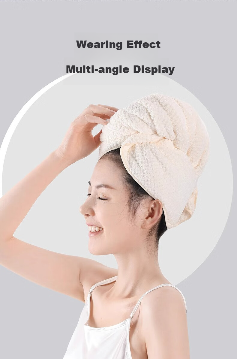 Sanli Hair Drying Cap for Women, Adult Strong Absorbent Quick-Dry Extended Thick One-Piece Hair Towel 8