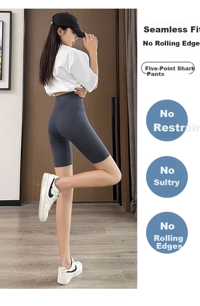 LangSha Shark Leggings for Women, Tummy Control And Butt-Lifting, Summer Anti-Exposure Sports Cycling Yoga Pants, Slim-Fit Leggings for Weight Loss 12