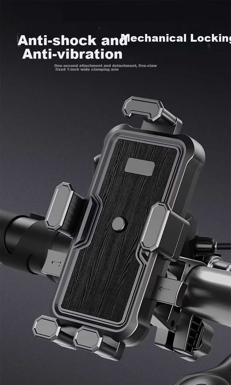 BZBC Bicycle Phone Mount for Electric Bike, Motorcycle, Food Delivery Riders, Couriers, Bicycles, Navigation Phone Holder Universal Equipment Handlebar Style 1